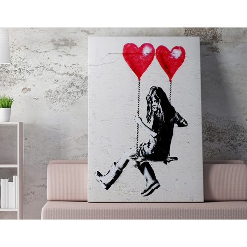 Banksy Decorative Canvas Painting, 50x70 cm, Framed