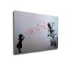 Banksy Decorative Canvas Painting, 50x70 cm, Framed