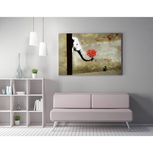 Banksy Decorative Canvas Painting, 50x70 cm, Framed
