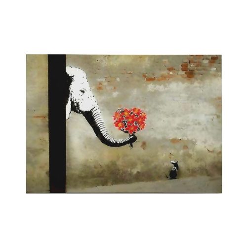 Banksy Decorative Canvas Painting, 50x70 cm, Framed