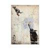 Banksy Decorative Canvas Painting, 50x70 cm, Framed