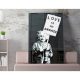 Banksy Decorative Canvas Painting, 50x70 cm, Framed