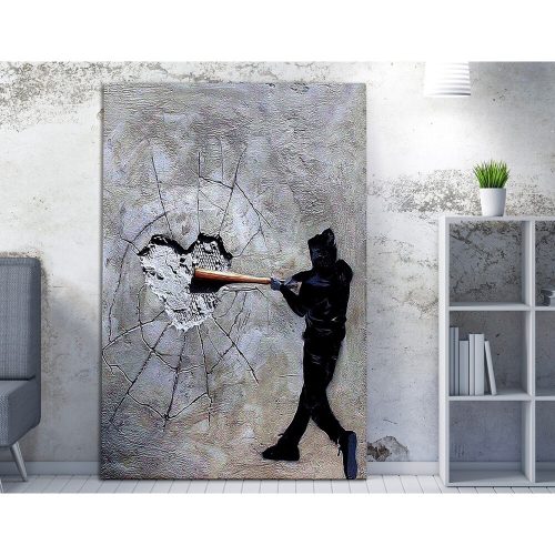 Banksy Decorative Canvas Painting, 50x70 cm, Framed