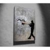 Banksy Decorative Canvas Painting, 50x70 cm, Framed