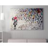 Banksy Decorative Canvas Painting, 50x70 cm, Framed