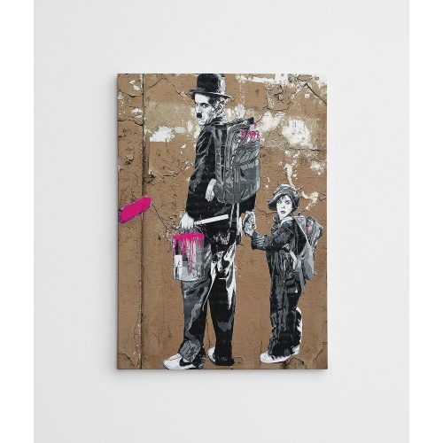 Banksy Decorative Canvas Painting, 50x70 cm, Framed