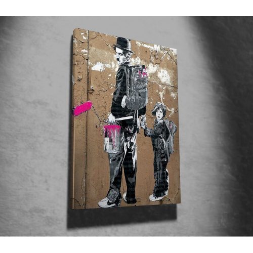 Banksy Decorative Canvas Painting, 50x70 cm, Framed