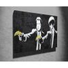 Banksy Decorative Canvas Painting, 50x70 cm, Framed