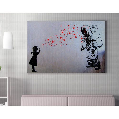 Banksy Decorative Canvas Painting, 70x100 cm, Framed