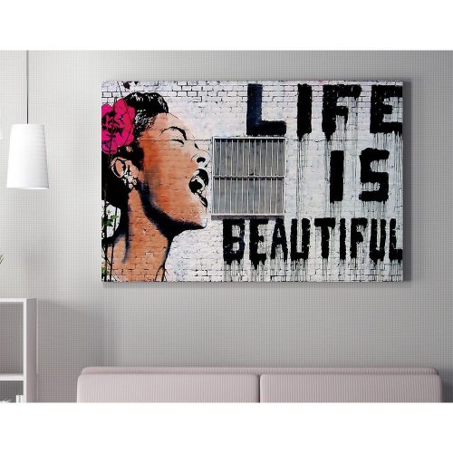 Banksy Decorative Canvas Painting, 70x100 cm, Framed
