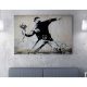 Banksy Decorative Canvas Painting, 70x100 cm, Framed