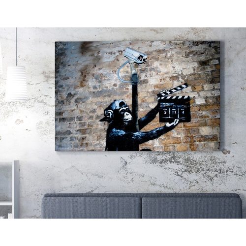 Banksy Decorative Canvas Painting, 70x100 cm, Framed