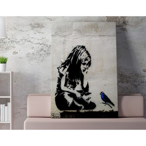 Banksy Decorative Canvas Painting, 70x100 cm, Framed