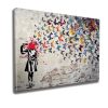 Banksy Decorative Canvas Painting, 70x100 cm, Framed