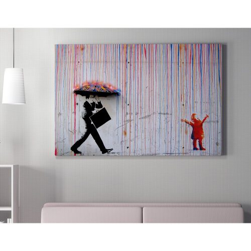 Banksy Decorative Canvas Painting, 70x100 cm, Framed