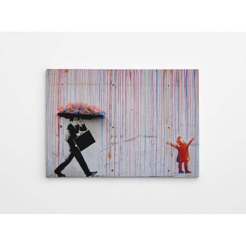 Banksy Decorative Canvas Painting, 70x100 cm, Framed