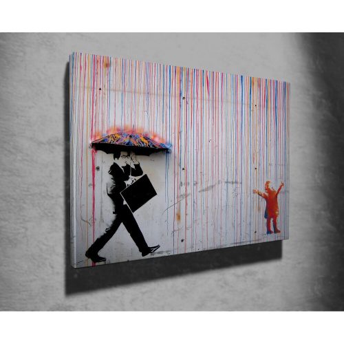 Banksy Decorative Canvas Painting, 70x100 cm, Framed