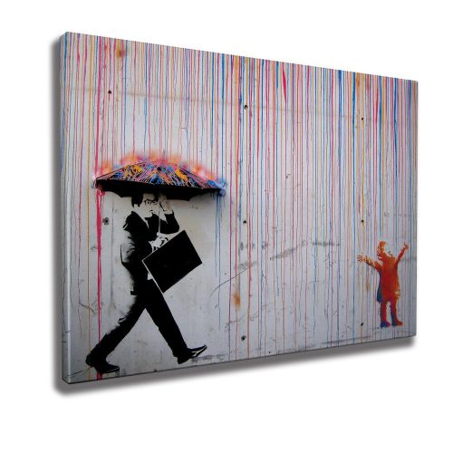 Banksy Decorative Canvas Painting, 70x100 cm, Framed