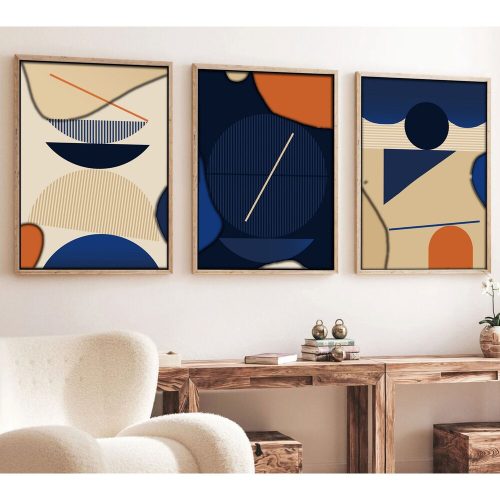 Elegant 3-Piece Framed MDF Painting Set, 50x70 cm