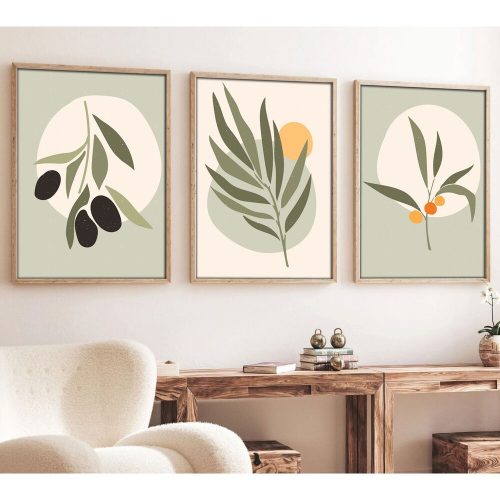 Elegant 3-Piece Framed MDF Painting Set, 50x70 cm
