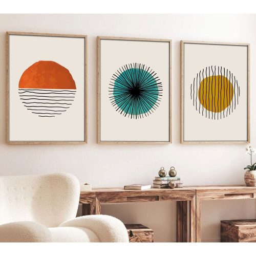 Elegant 3-Piece Framed MDF Painting Set, 50x70 cm