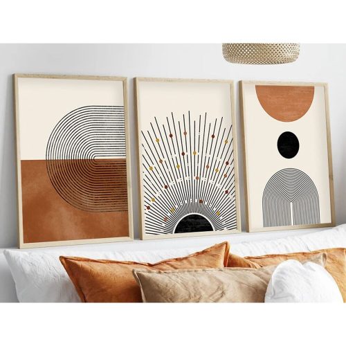 Elegant 3-Piece Framed MDF Painting Set, 50x70 cm