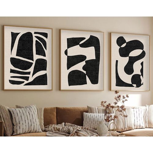 Elegant 3-Piece Framed MDF Painting Set, 50x70 cm