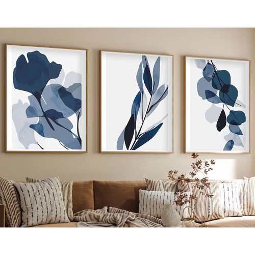 Elegant 3-Piece Framed MDF Painting Set, 50x70 cm