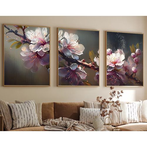Elegant 3-Piece Framed MDF Painting Set, 50x70 cm