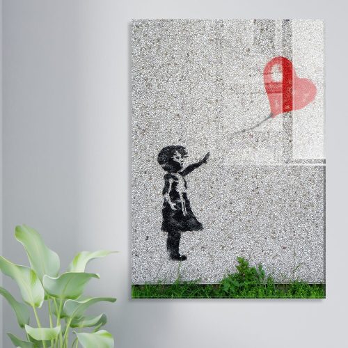 Banksy Tempered Glass Art, 30x45 cm, 4mm Thick