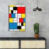 Decorative Canvas Painting by Mondrian, 45x70 cm, Suede
