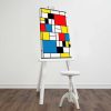 Decorative Canvas Painting by Mondrian, 45x70 cm, Suede