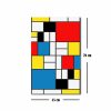 Decorative Canvas Painting by Mondrian, 45x70 cm, Suede