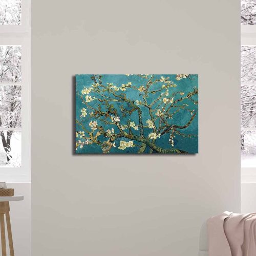 Almond Blossoms Canvas Art, 45x70 cm, Suede Finish