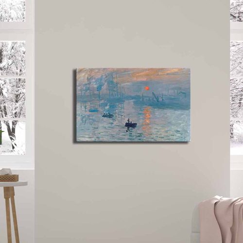 Claude Monet Decorative Canvas Painting, 45x70 cm, Suede