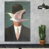 Man in a Bowler Hat Canvas Art, 45x70 cm, Suede