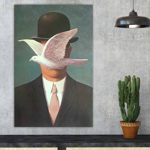 Man in a Bowler Hat Canvas Art, 45x70 cm, Suede