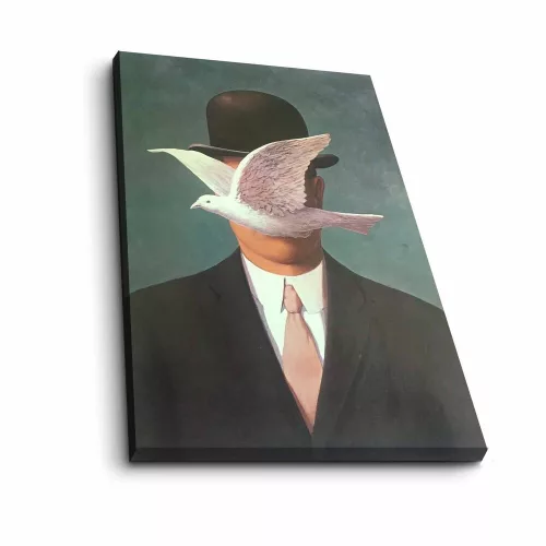 Man in a Bowler Hat Canvas Art, 45x70 cm, Suede