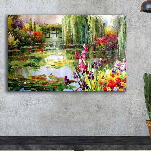 Elegant Suede Canvas Painting, 45x70 cm, Wooden Frame