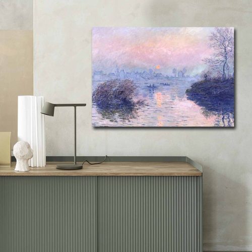 Claude Monet Decorative Canvas Painting, 70x100 cm, Suede
