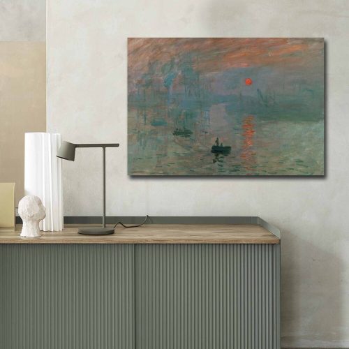 Claude Monet Decorative Canvas Painting, 70x100 cm, Suede