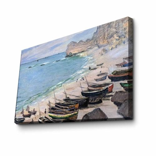 Claude Monet Canvas Art - Boats at Etretat, 45x70 cm