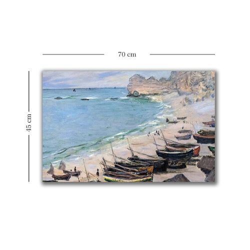 Claude Monet Canvas Art - Boats at Etretat, 45x70 cm