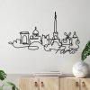 Elegant Black Metal Wall Decor, 120 x 69 cm, 2mm Thick