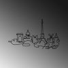 Elegant Black Metal Wall Decor, 120 x 69 cm, 2mm Thick
