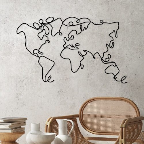 Decorative Metal Wall Accessory, Black, 120 x 70 cm