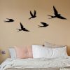 Elegant Black Metal Bird Wall Decor Set (5 Pieces), 100% Metal, Perfect for Home & Office