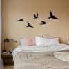 Elegant Black Metal Bird Wall Decor Set (5 Pieces), 100% Metal, Perfect for Home & Office