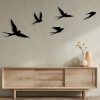 Elegant Black Metal Bird Wall Decor Set (5 Pieces), 100% Metal, Perfect for Home & Office