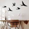 Elegant Black Metal Bird Wall Decor Set (5 Pieces), 100% Metal, Perfect for Home & Office
